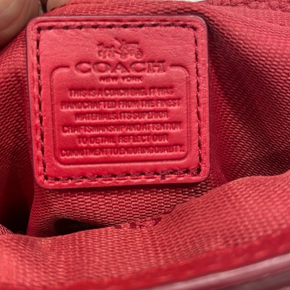 Coach Liv Pouch Red Leather Crossbody Bag - Picture 10 of 15
